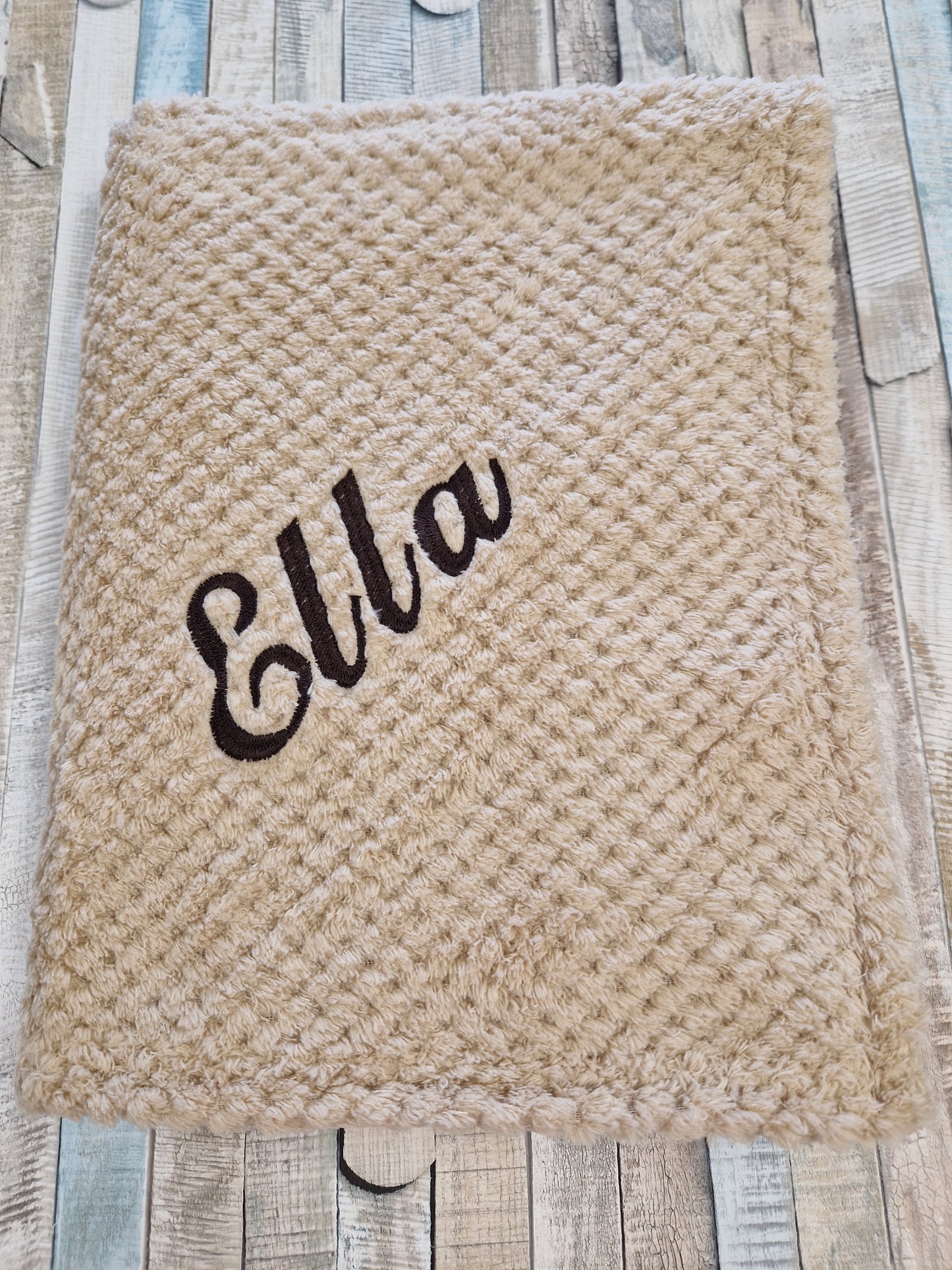 Personalised Waffle Beige Baby Wrap/Blanket