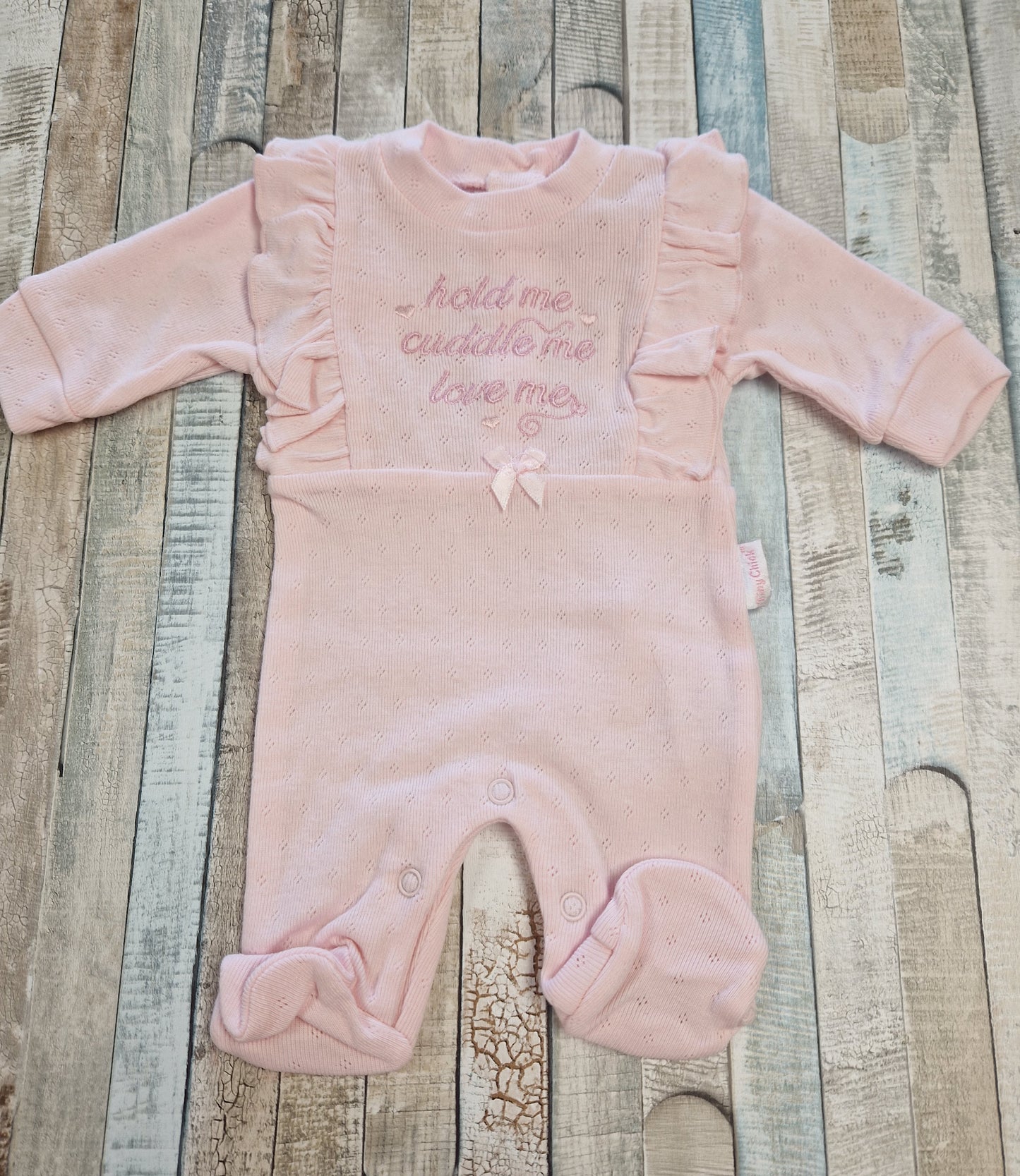 Premature Baby Girls Hold Me Cuddle Me Love Me Pink Babygro
