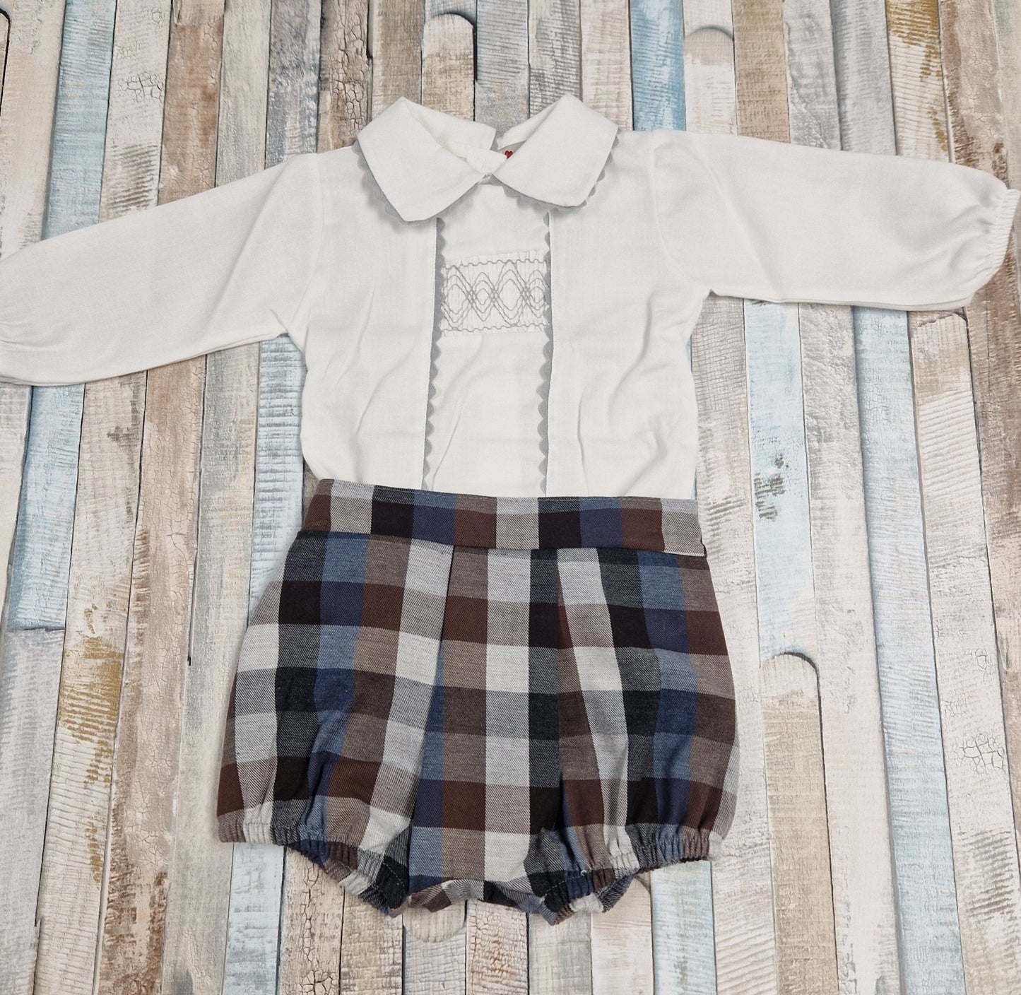 Baby Boys Tartan 2 Piece Outfit