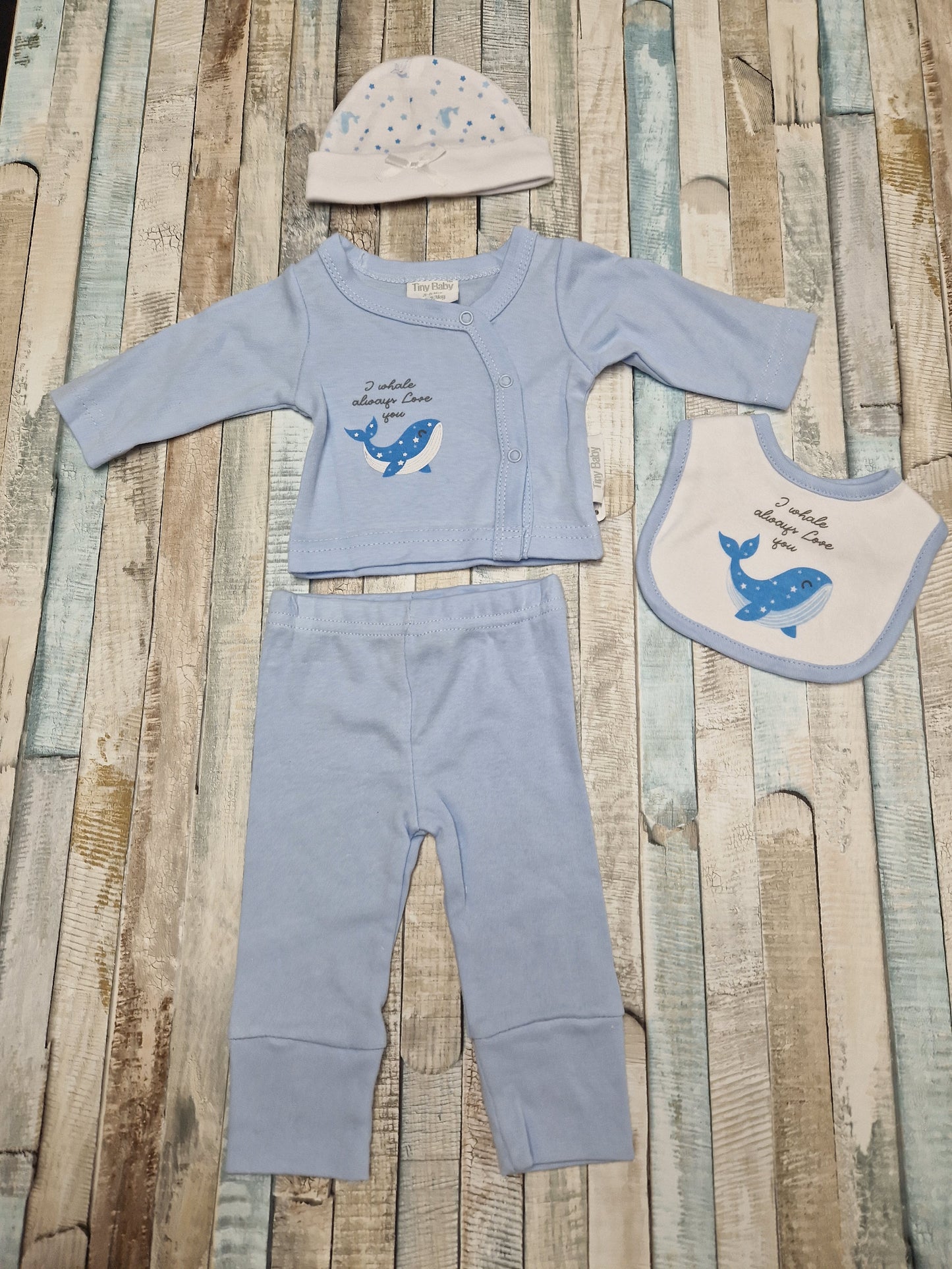Premature Baby Boys I Whale Always Love You 4 piece Set