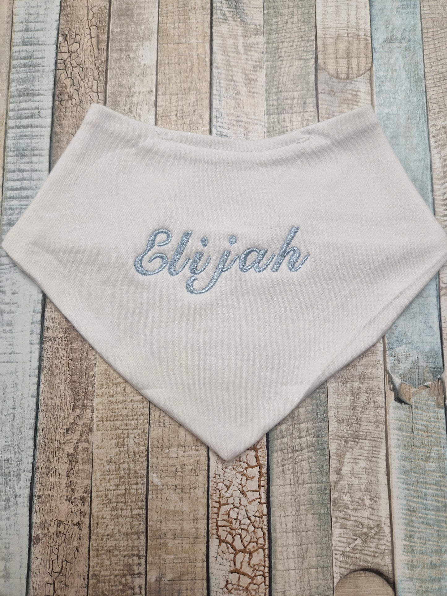 Personalised White Baby Bandana Bib