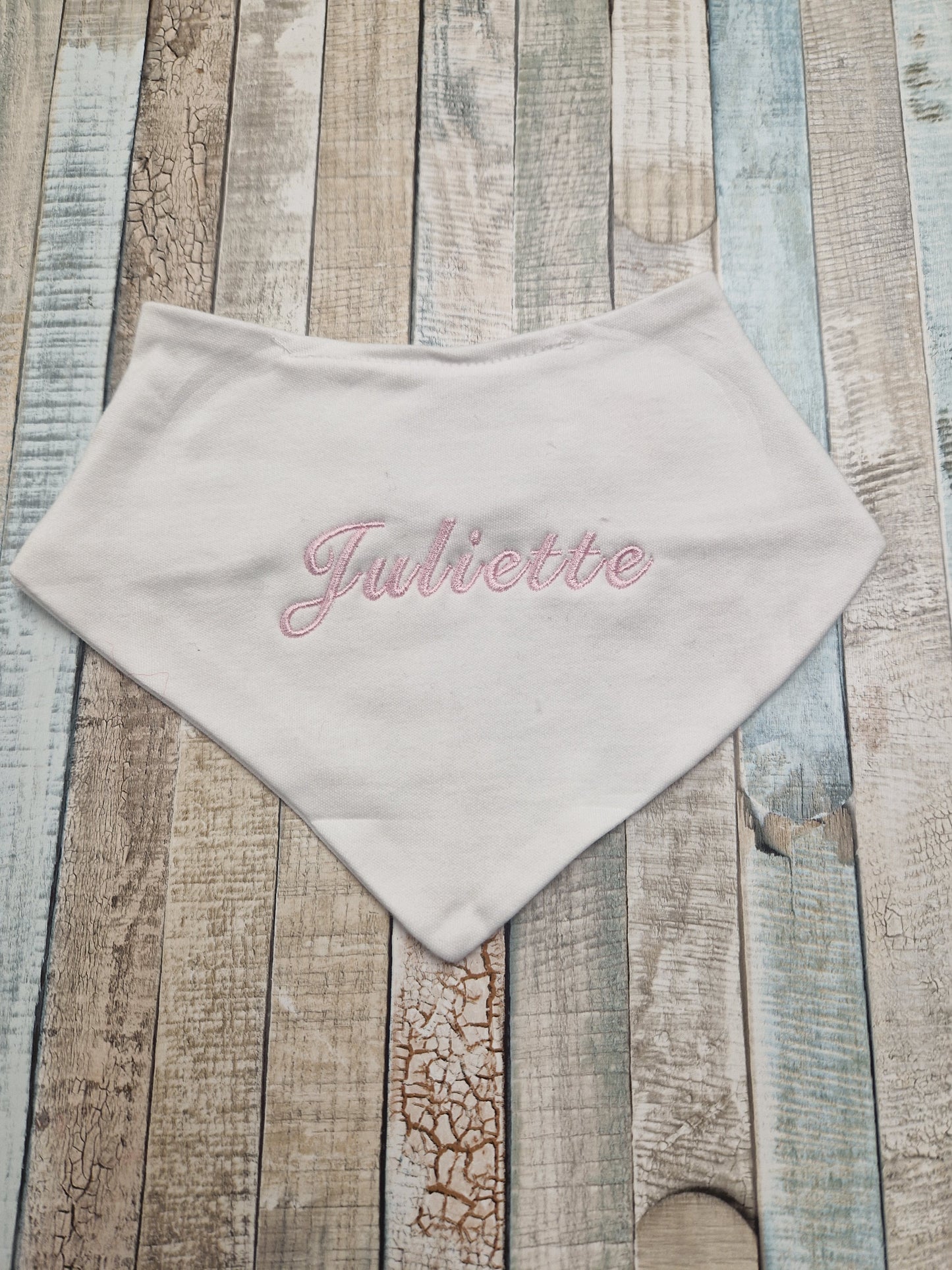 Personalised White Baby Bandana Bib
