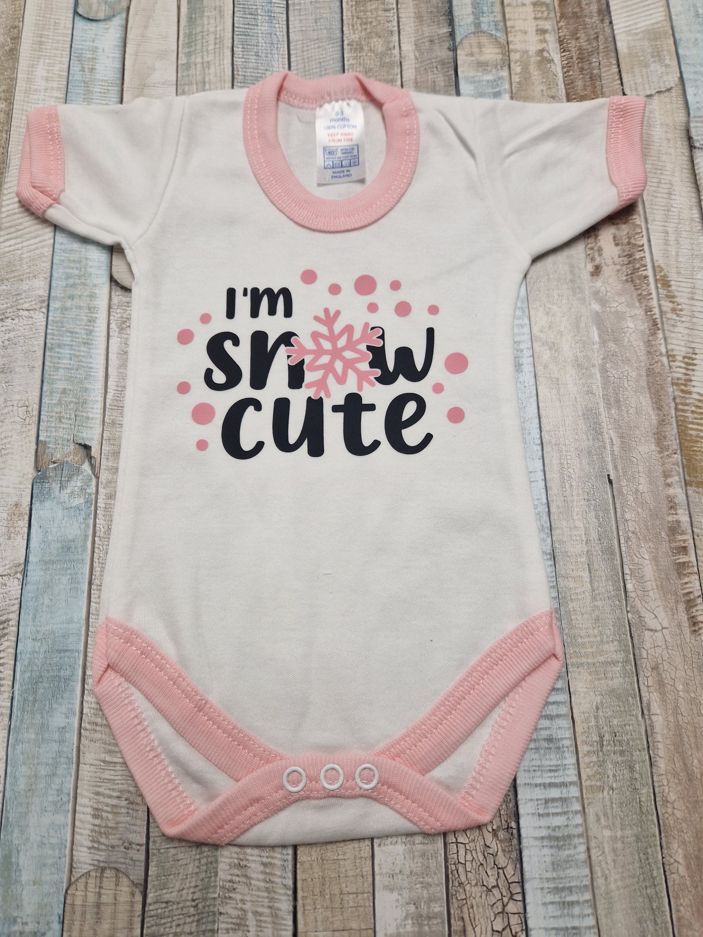 Baby Girls Im Snow Cute White And Pink Vest