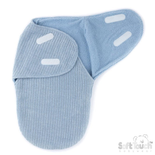 Baby Boys Blue Chenille Cellular Swaddle