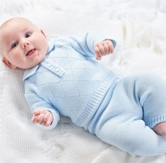 Dandelion Baby Boys 2 Piece Diamond Top And Trouser Set