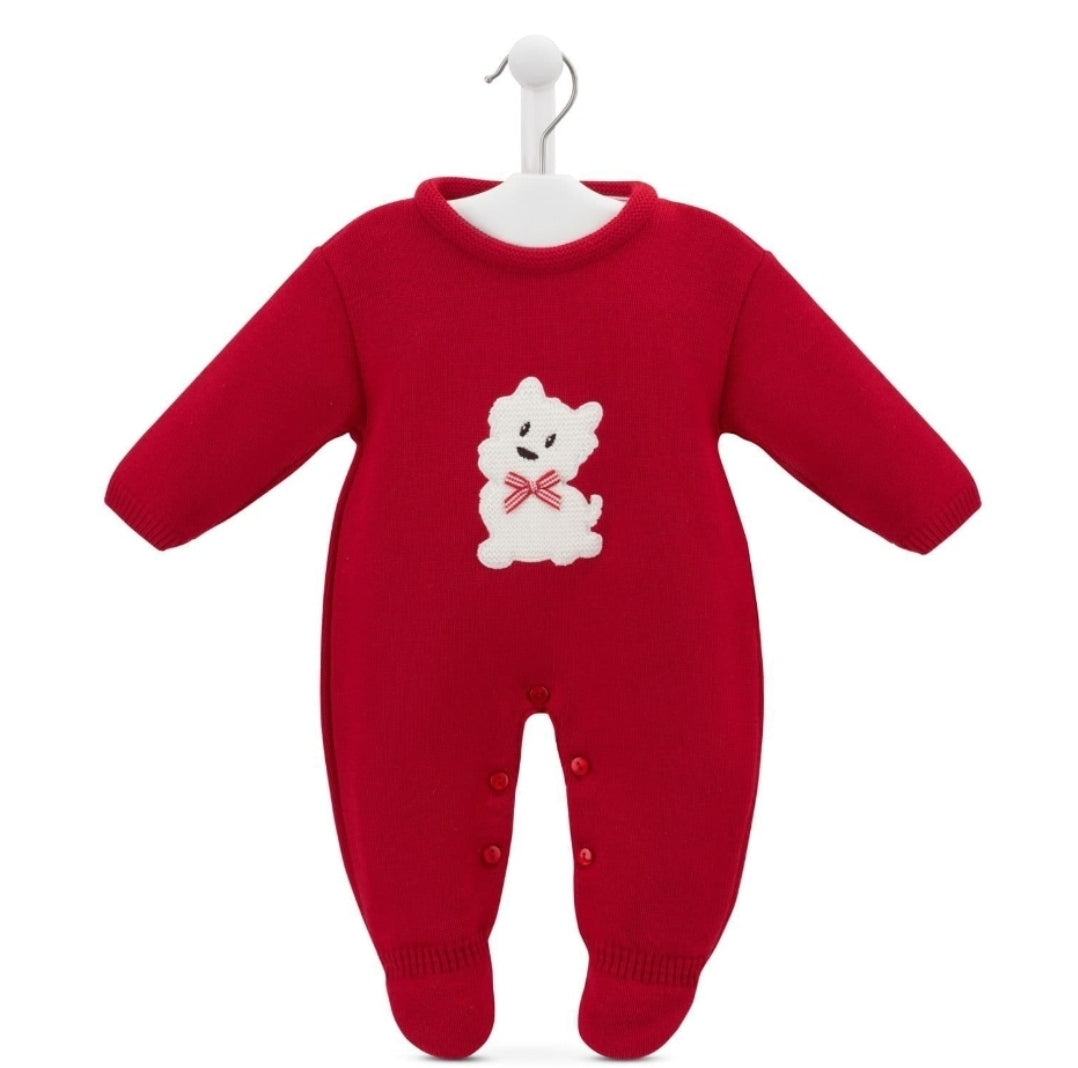 Dandelion Unisex Baby Red Scotty Dog Onesie
