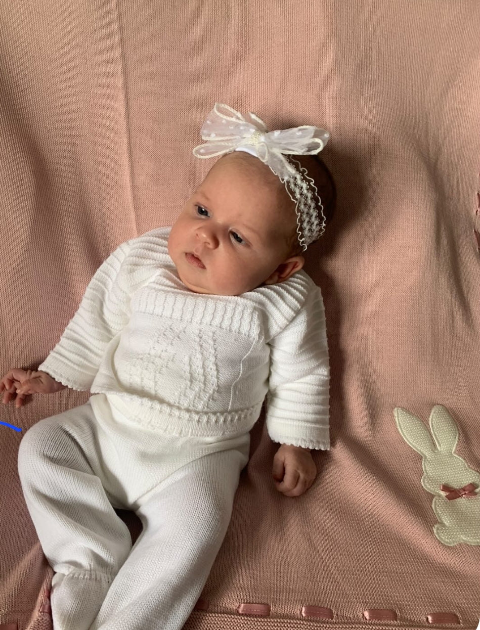 Unisex Baby Diamond Knitted Leggings And Jumper