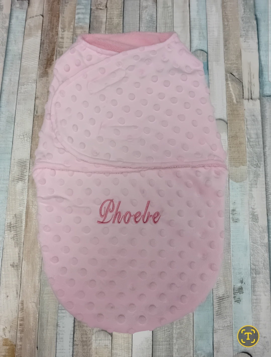 Personalised Baby Girls Pink Bubble Design Swaddle Wrap