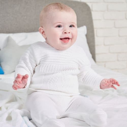Unisex Baby Diamond Knitted Leggings And Jumper