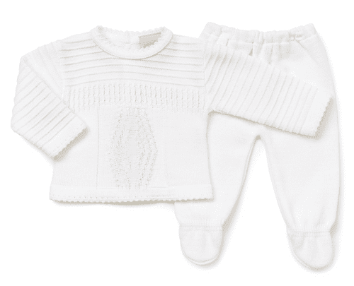 Unisex Baby Diamond Knitted Leggings And Jumper