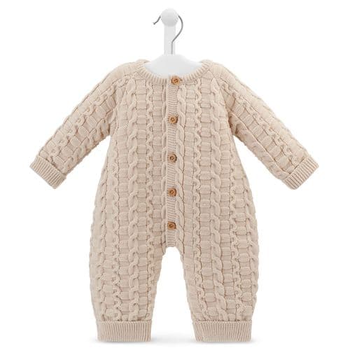 Unisex Baby Beige Basket Weave Footless Onesie