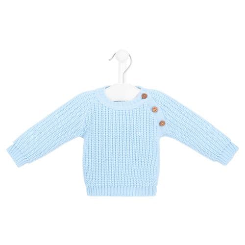 Baby Boys Blue Chunky Knit Jumper