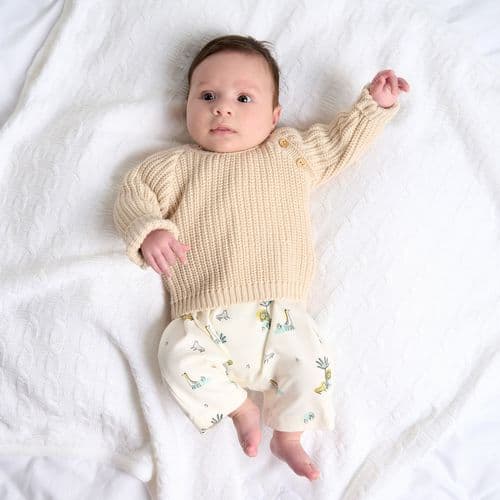 Unisex Baby Beige Chunky Knit Jumper