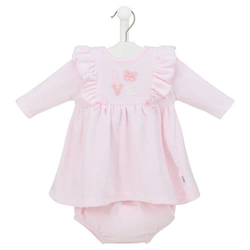 Baby Girls Teddy Love Dress And Pants Set