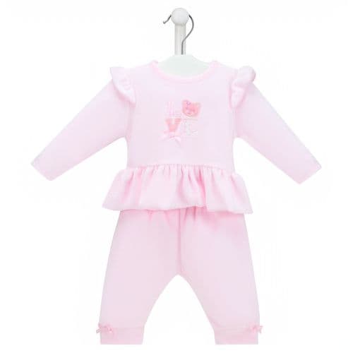 Baby Girls Teddy Love Top And Trouser Set