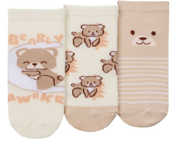 Baby Boys Lion Or Bear Design 3 Pairs Socks