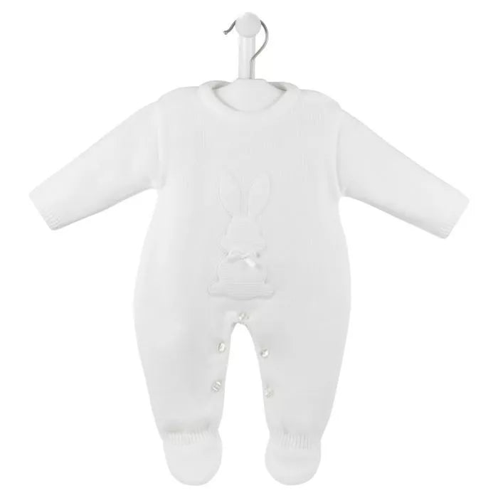 Unisex Baby White Knitted Bobtail Onesie