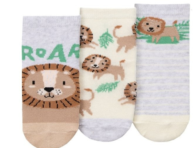Baby Boys Lion Or Bear Design 3 Pairs Socks