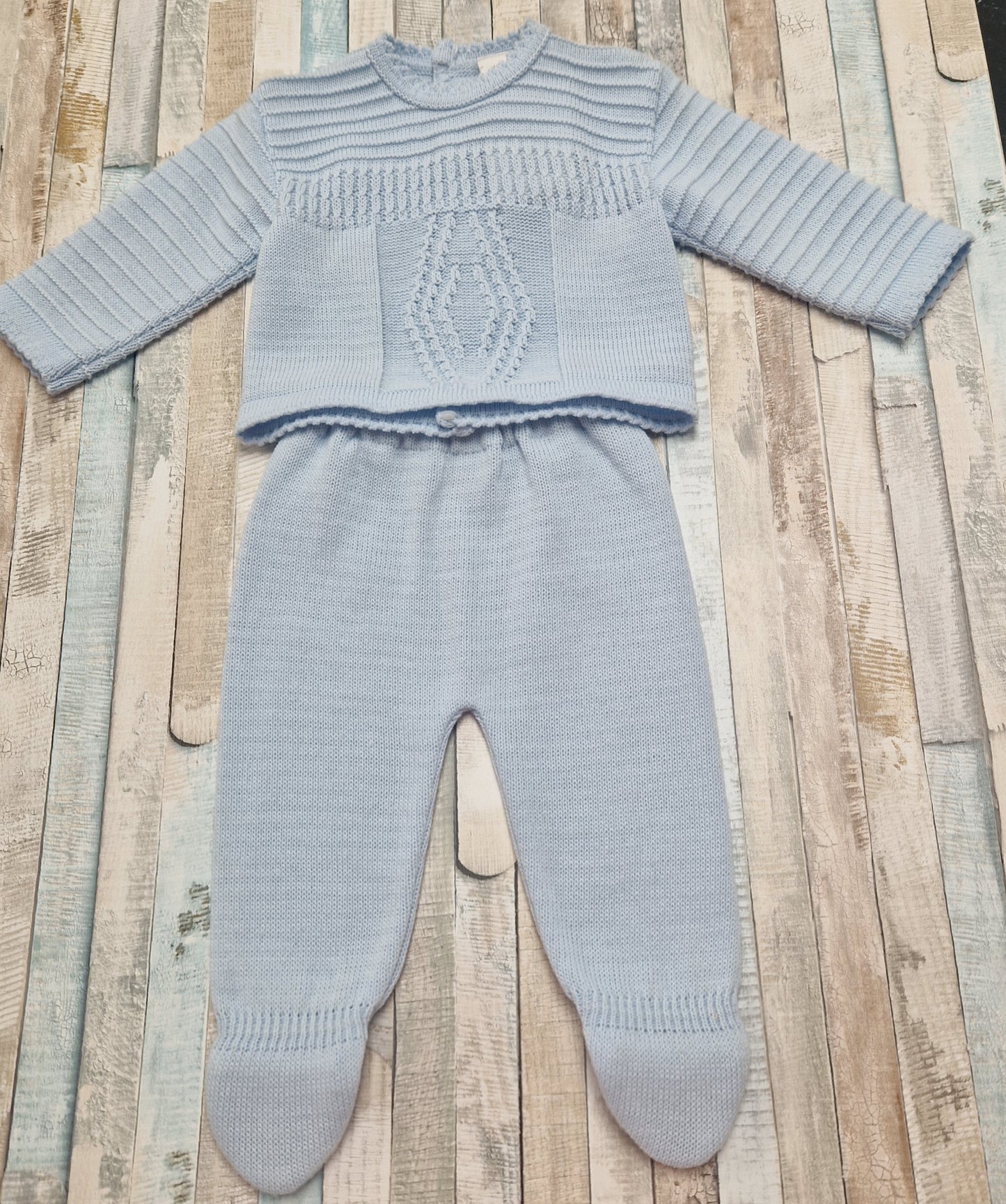 Nana's Special Buy Baby Boys Blue Knitted Diamond Set