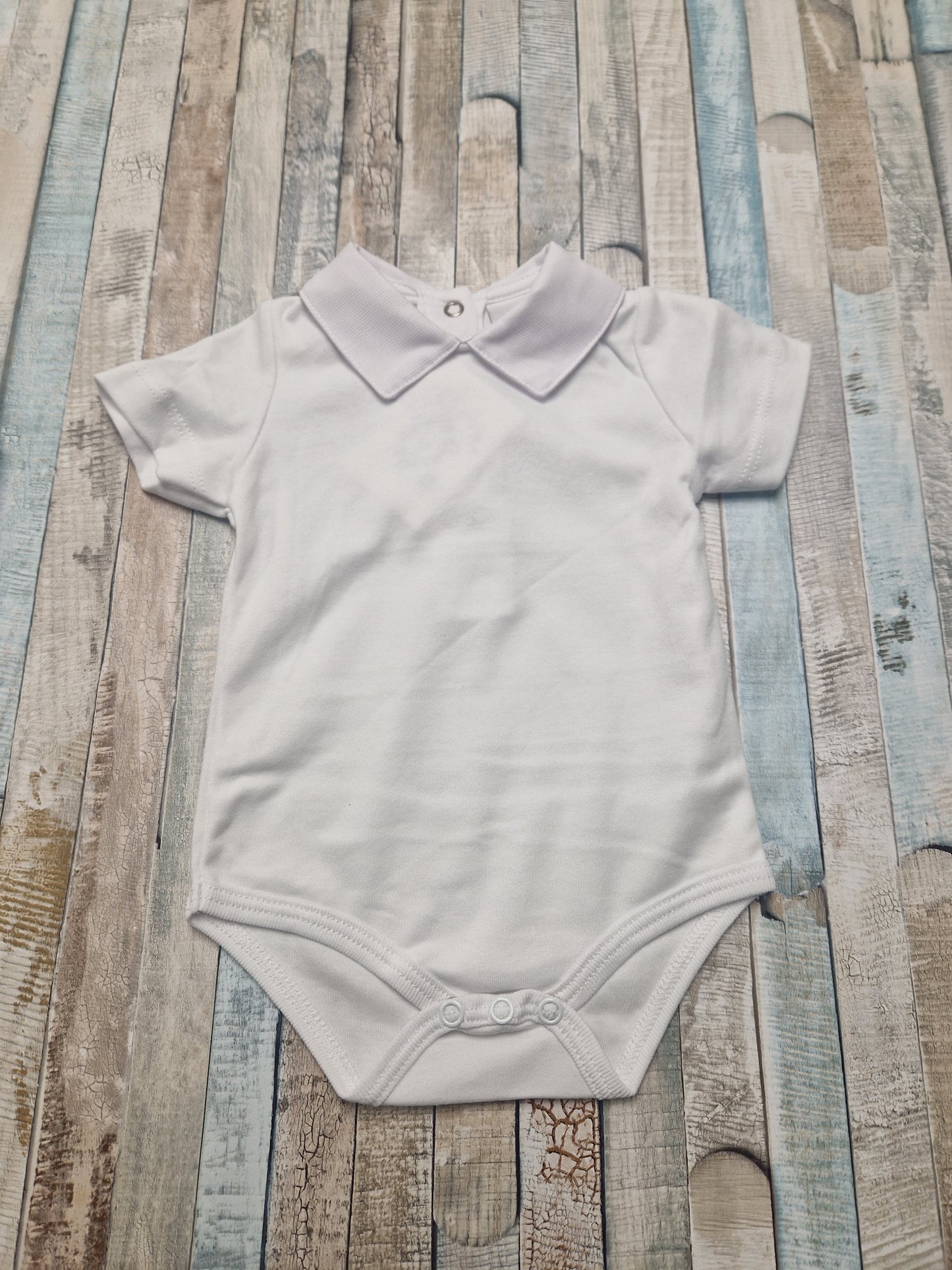 Nana's Special Buy White Bodysuit With Straight Collar