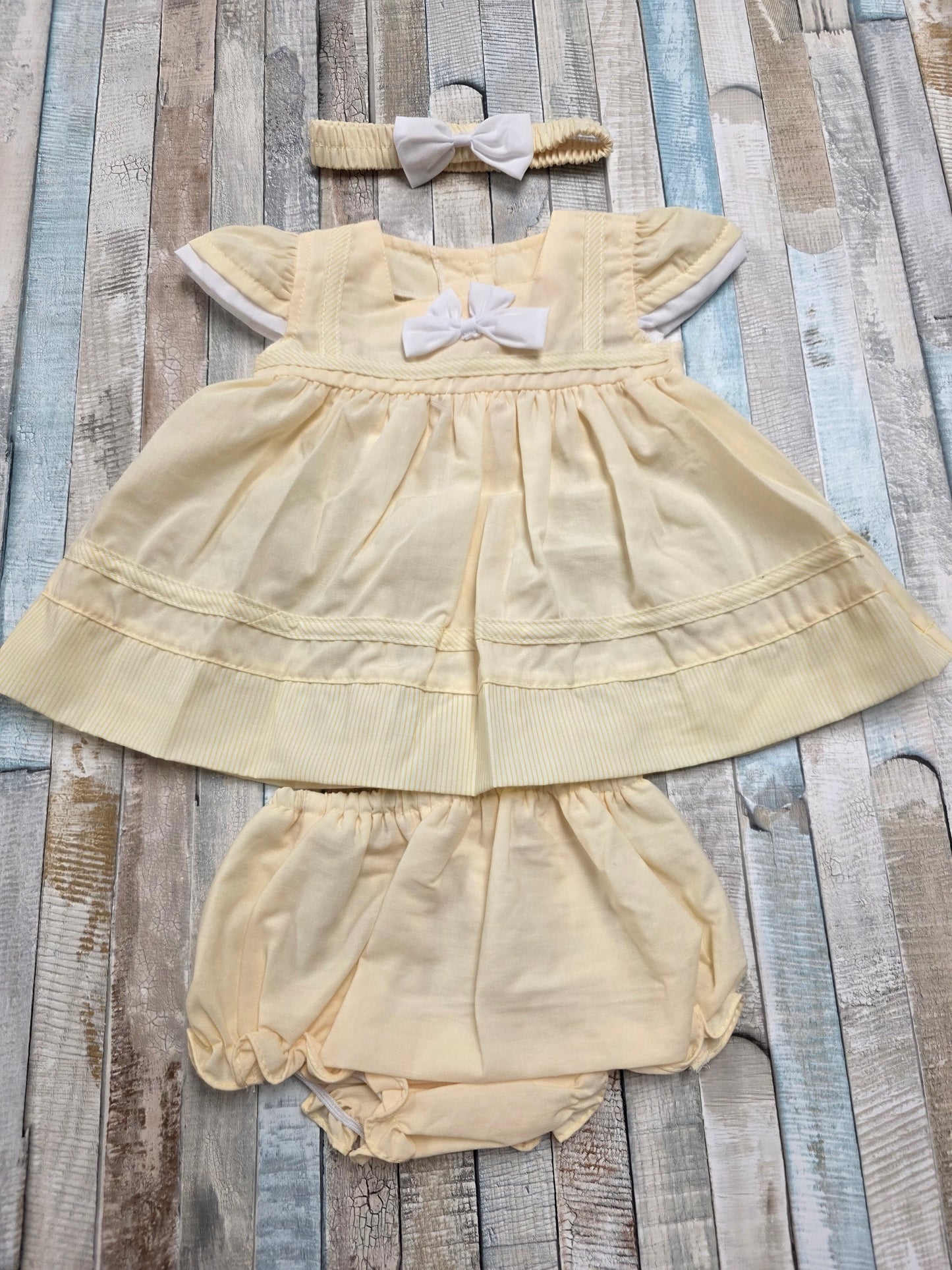 Baby Girls Lemon Summer Dress And Pants With Matching Headband