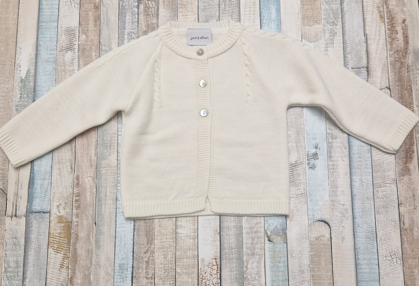 Nana's Special Buys White Cable Cardigan