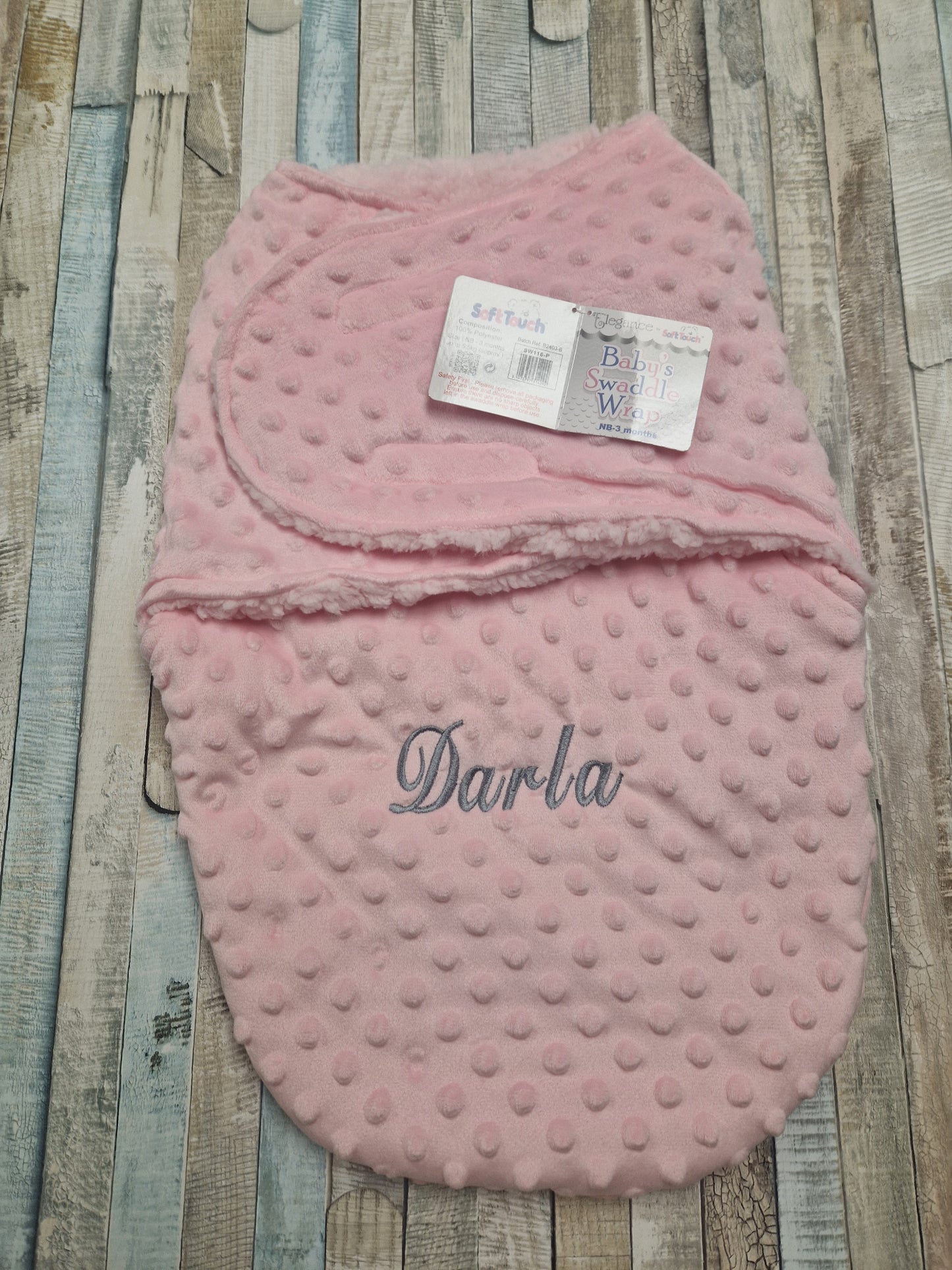 Personalised Baby Girls Pink Bubble Design Swaddle Wrap