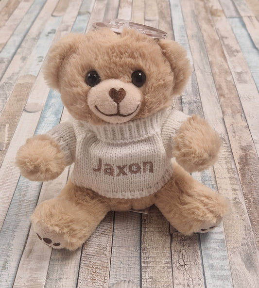 Beige Soft Teddy With Personalised Jumper