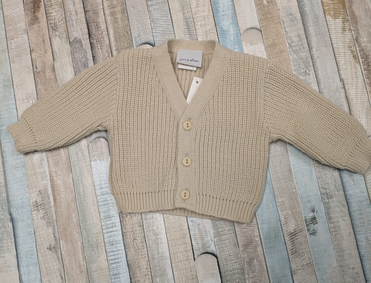 Nana's Special Buys Beige V Neck ribbed Cardigan