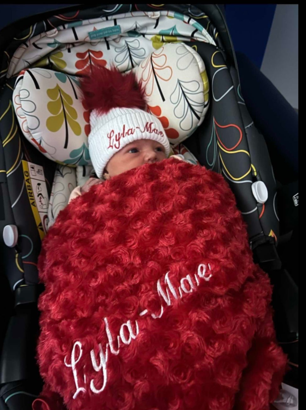 Personalised Soft Rose Baby Wrap /Blanket