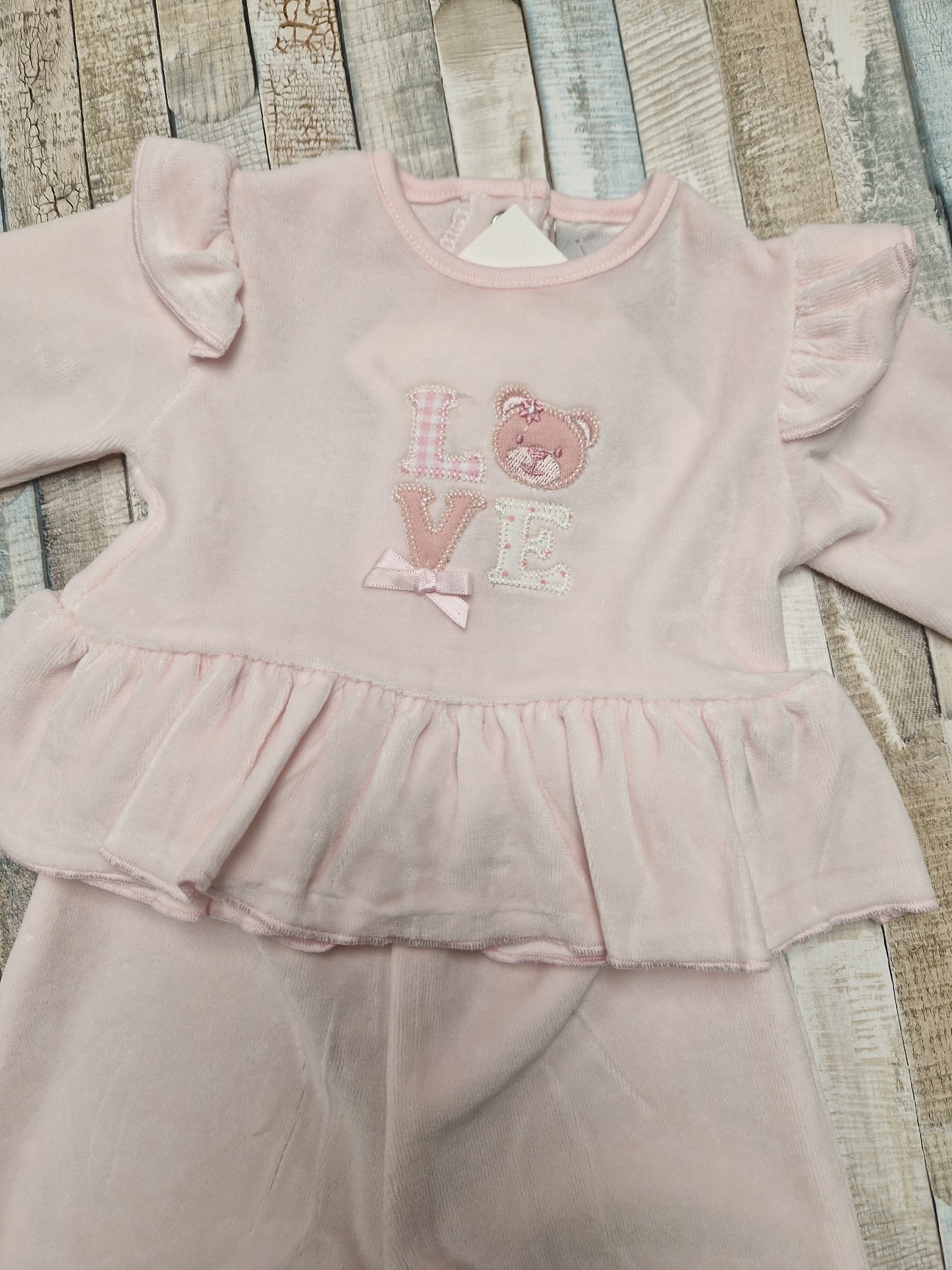 Baby Girls Teddy Love Top And Trouser Set