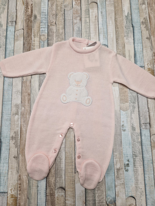 Nana's Special Buys Baby Girls Pink Teddy All In One