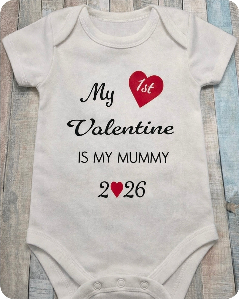 My 1st Valentine Is My Mummy 2026 Printed Vest