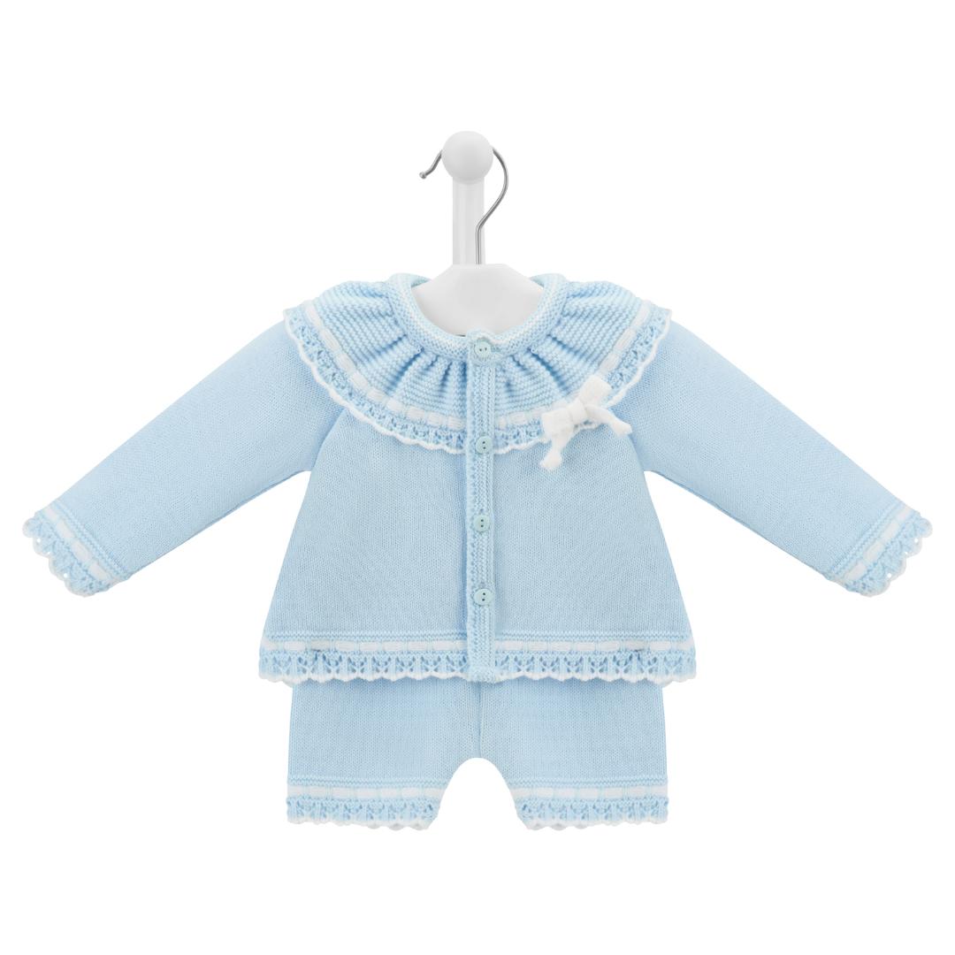 Nana's Special Buys Blue And White Cardigan And Short Set