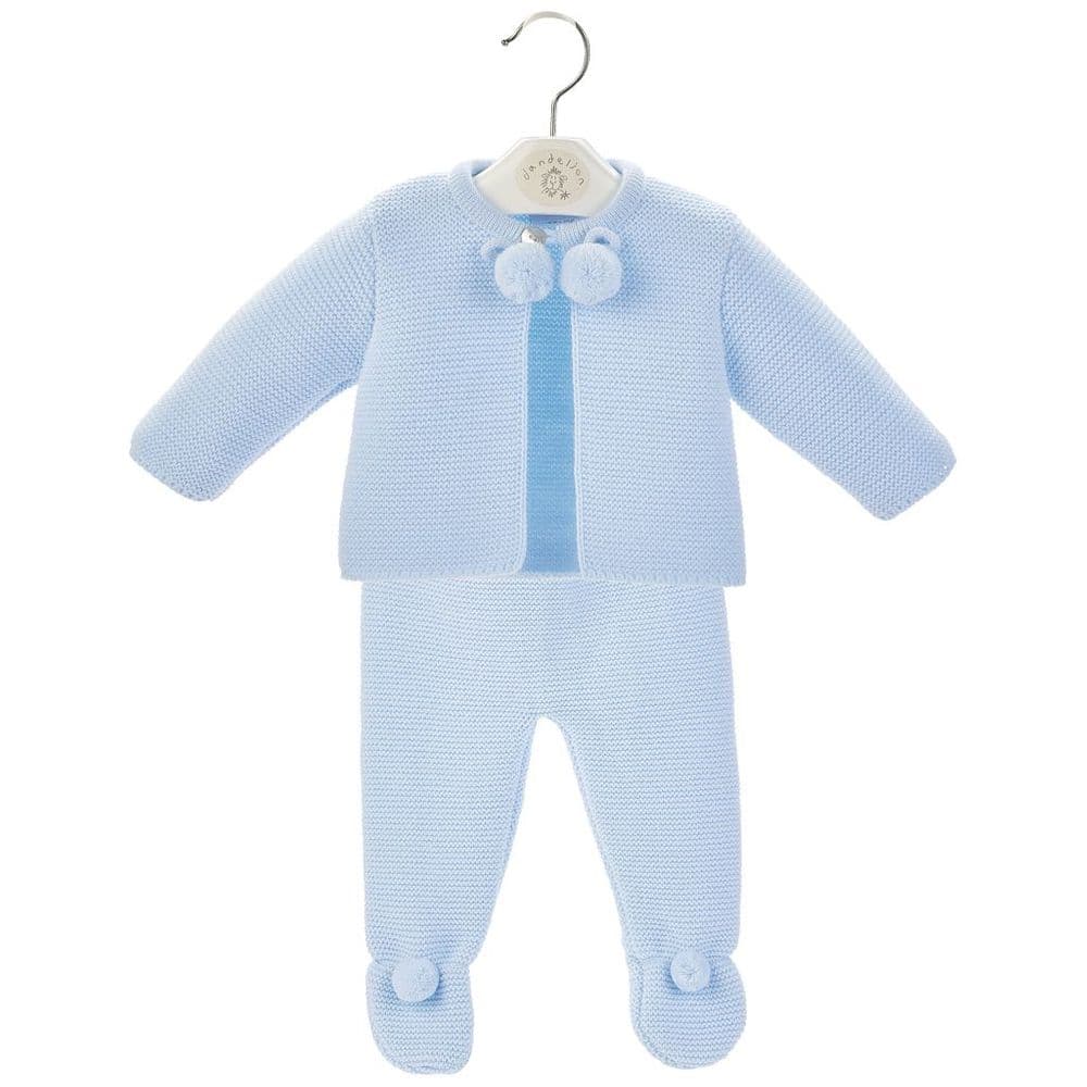 Baby Boys Blue Knitted Pom Pom Set - Nana B Baby & Childrenswear Boutique