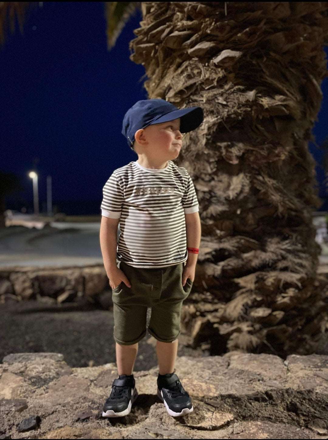 Baby Boys Khaki & White Happy T Shirt - Nana B Baby & Childrenswear Boutique