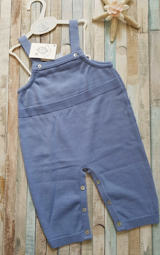 Baby Boys Plain Blue Dungaree - Nana B Baby & Childrenswear Boutique