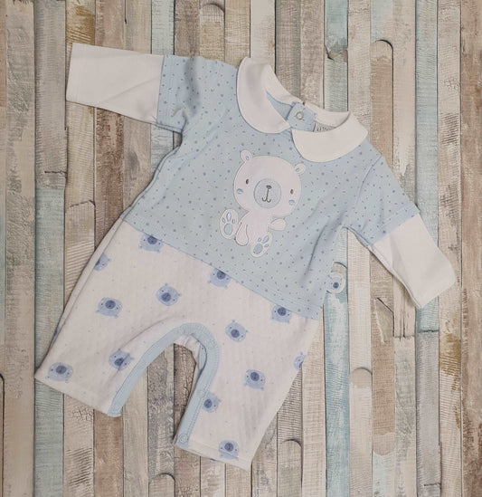 Baby Boys Quilted Teddy Romper - Nana B Baby & Childrenswear Boutique