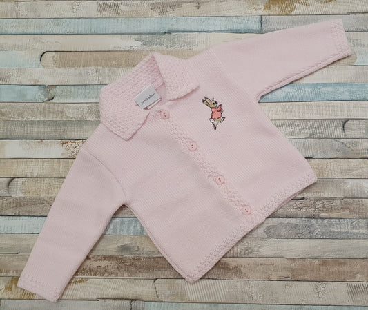 Baby Girls Pink Rabbit Cardigan