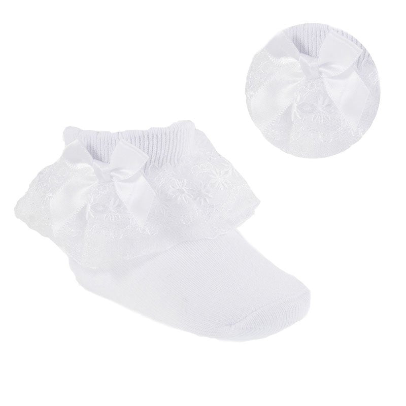 Baby Girls Soft Touch White Lace Ankle Socks - Nana B Baby & Childrenswear Boutique