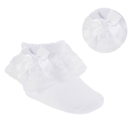 Baby Girls Soft Touch White Lace Ankle Socks - Nana B Baby & Childrenswear Boutique