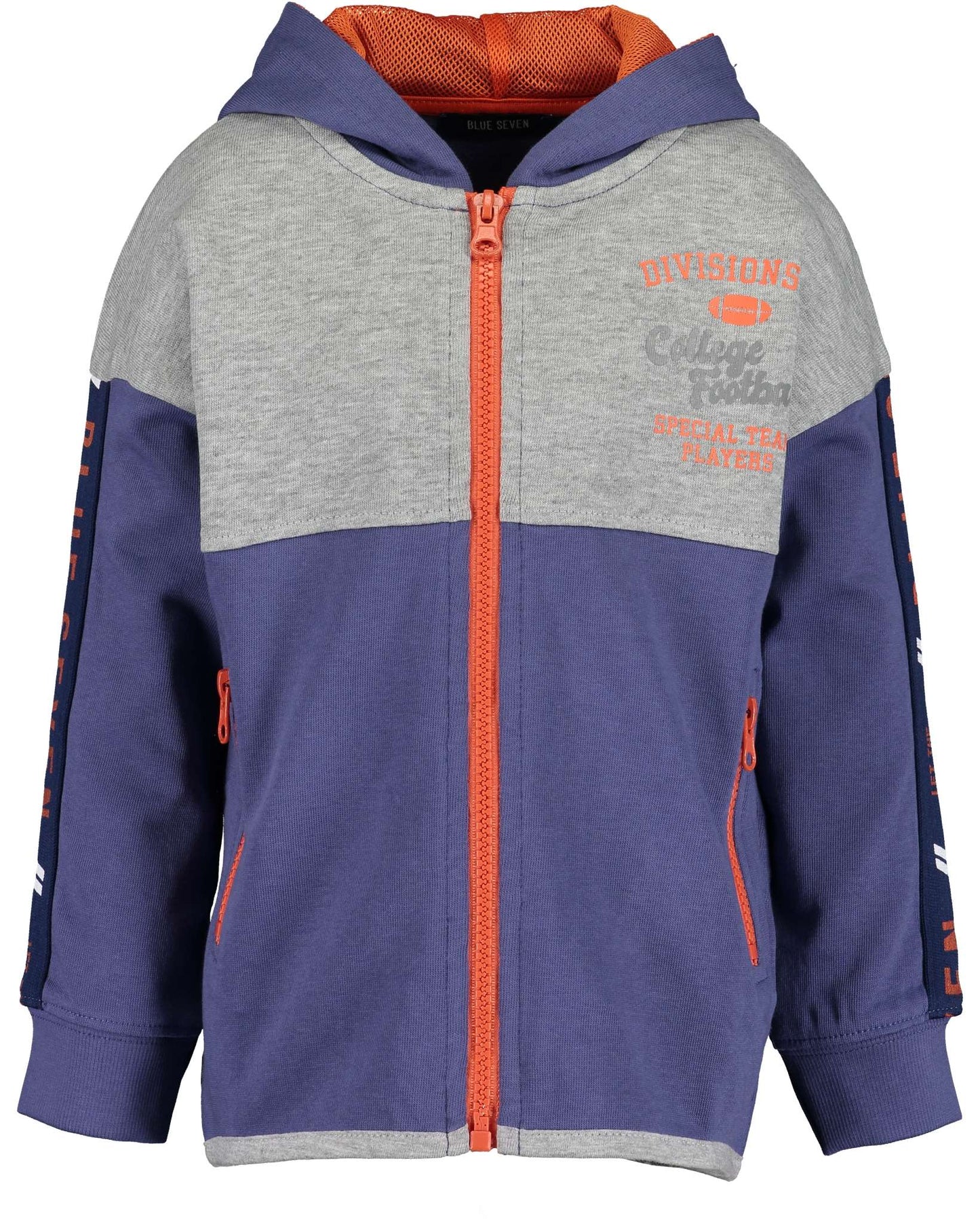 College Style Grey Football Hooded Jacket - Nana B Baby & Childrenswear Boutique