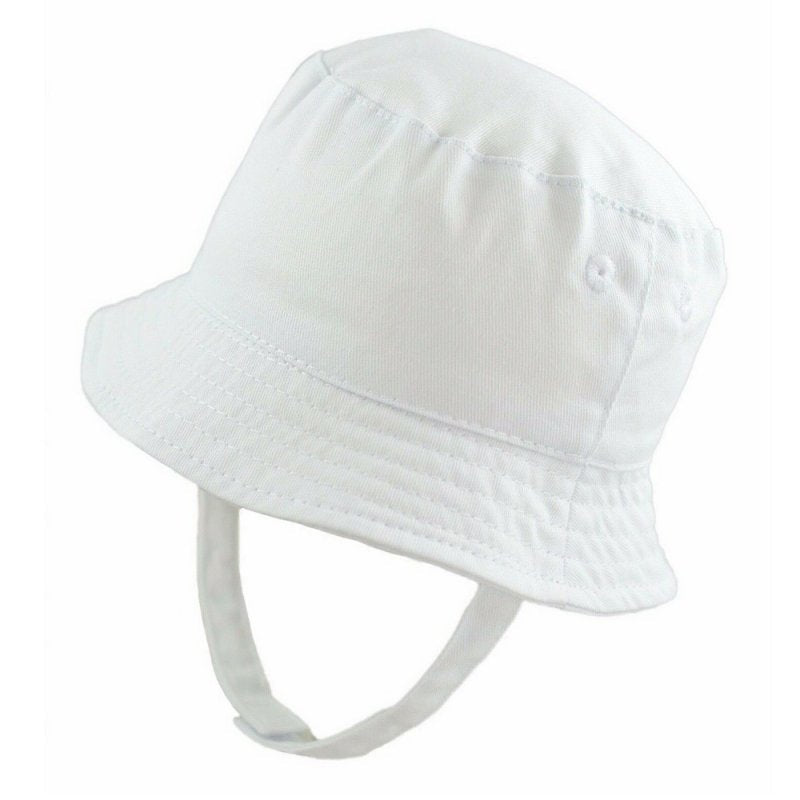 Personalised Baby White Cotton Bucket Hat With Chin Strap - Nana B Baby & Childrenswear Boutique
