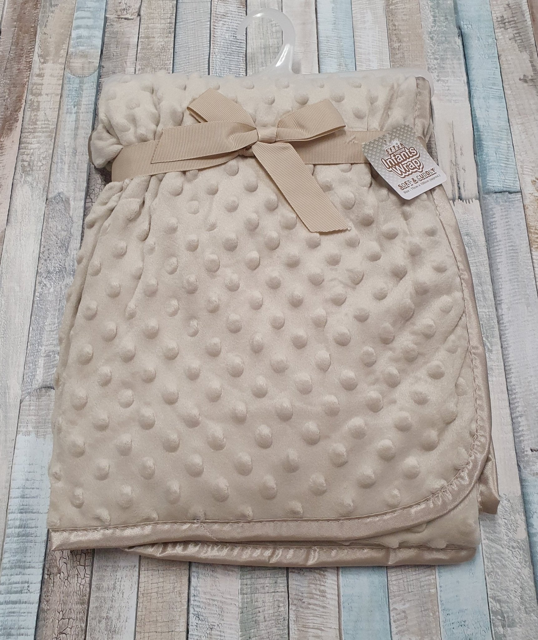 Personalised Beige "Dimple Embossed" Baby Wrap/Blanket - Nana B Baby & Childrenswear Boutique