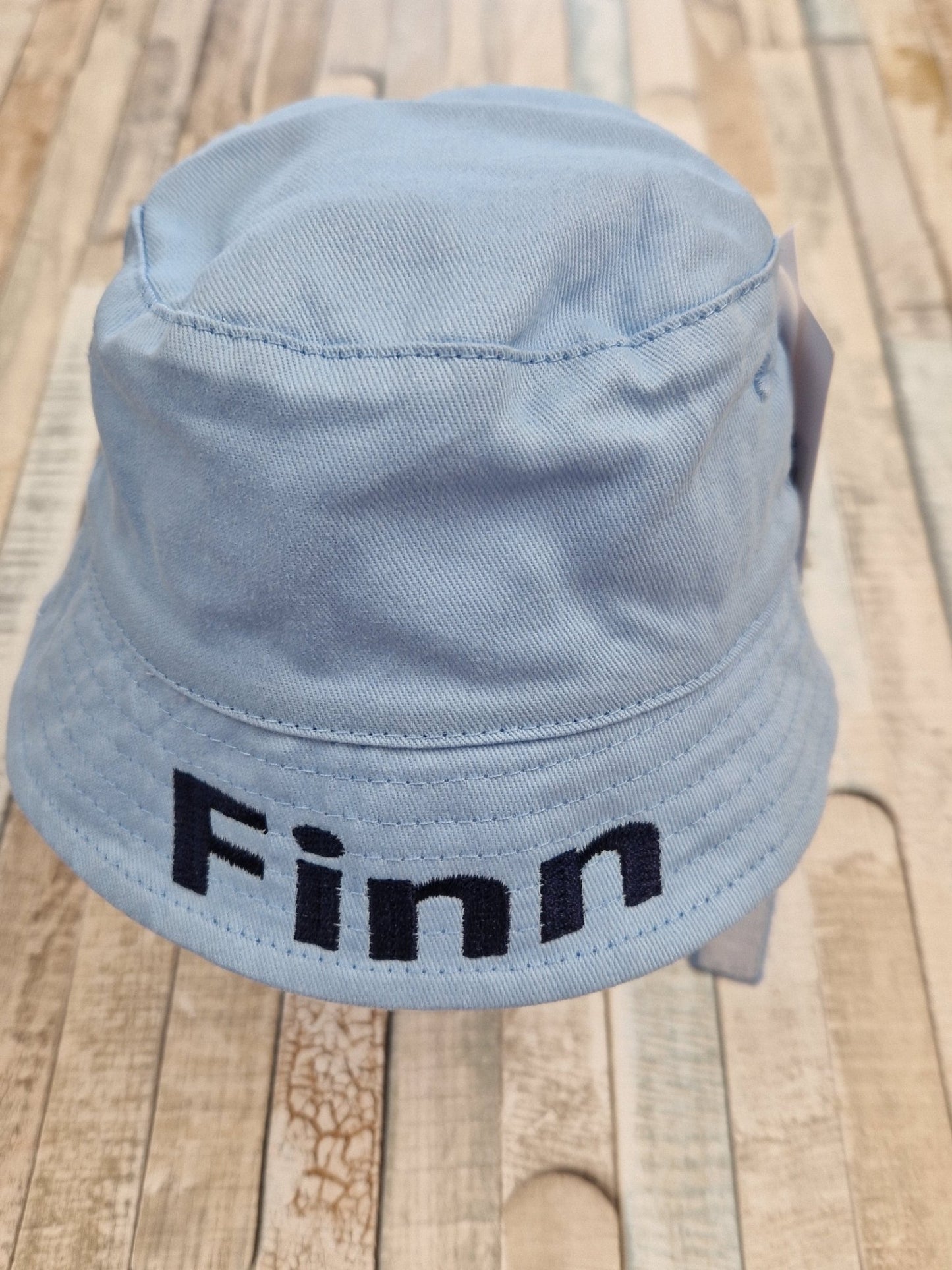 Personalised Boys Blue Bucket Hat With Chin Strap - Nana B Baby & Childrenswear Boutique