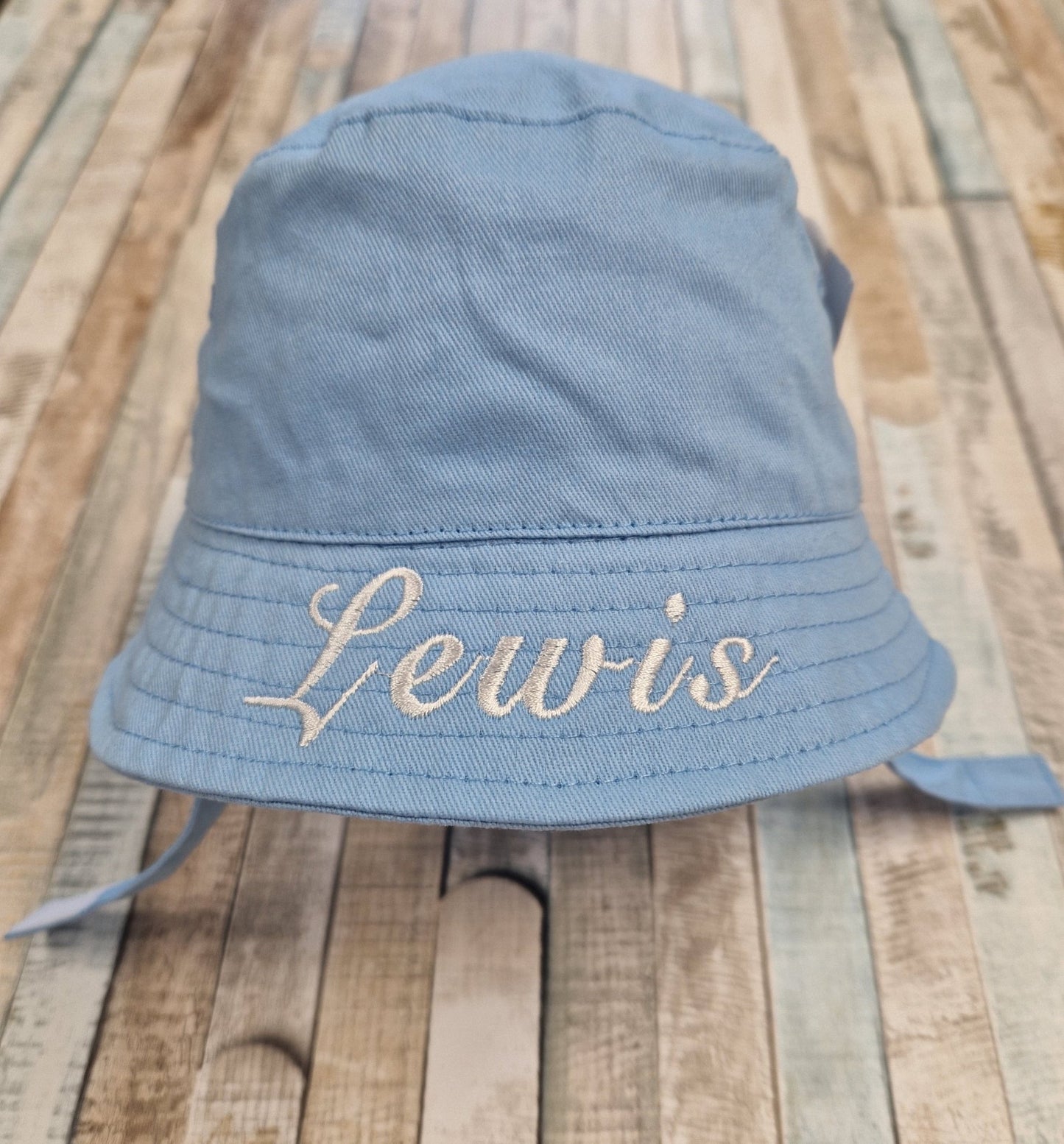 Personalised Boys Blue Bucket Hat With Chin Strap - Nana B Baby & Childrenswear Boutique