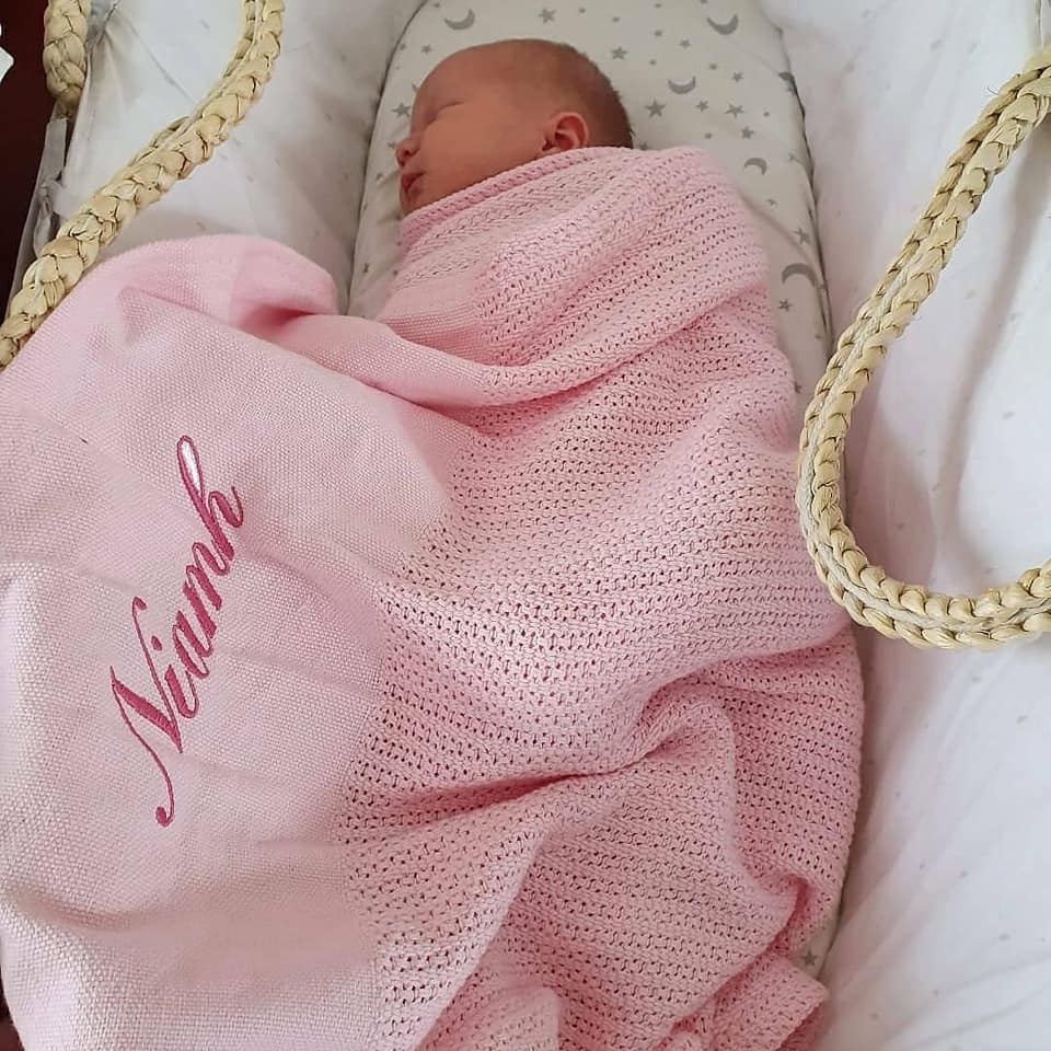 Personalised Large Cellular Blanket - Nana B Baby & Childrenswear Boutique