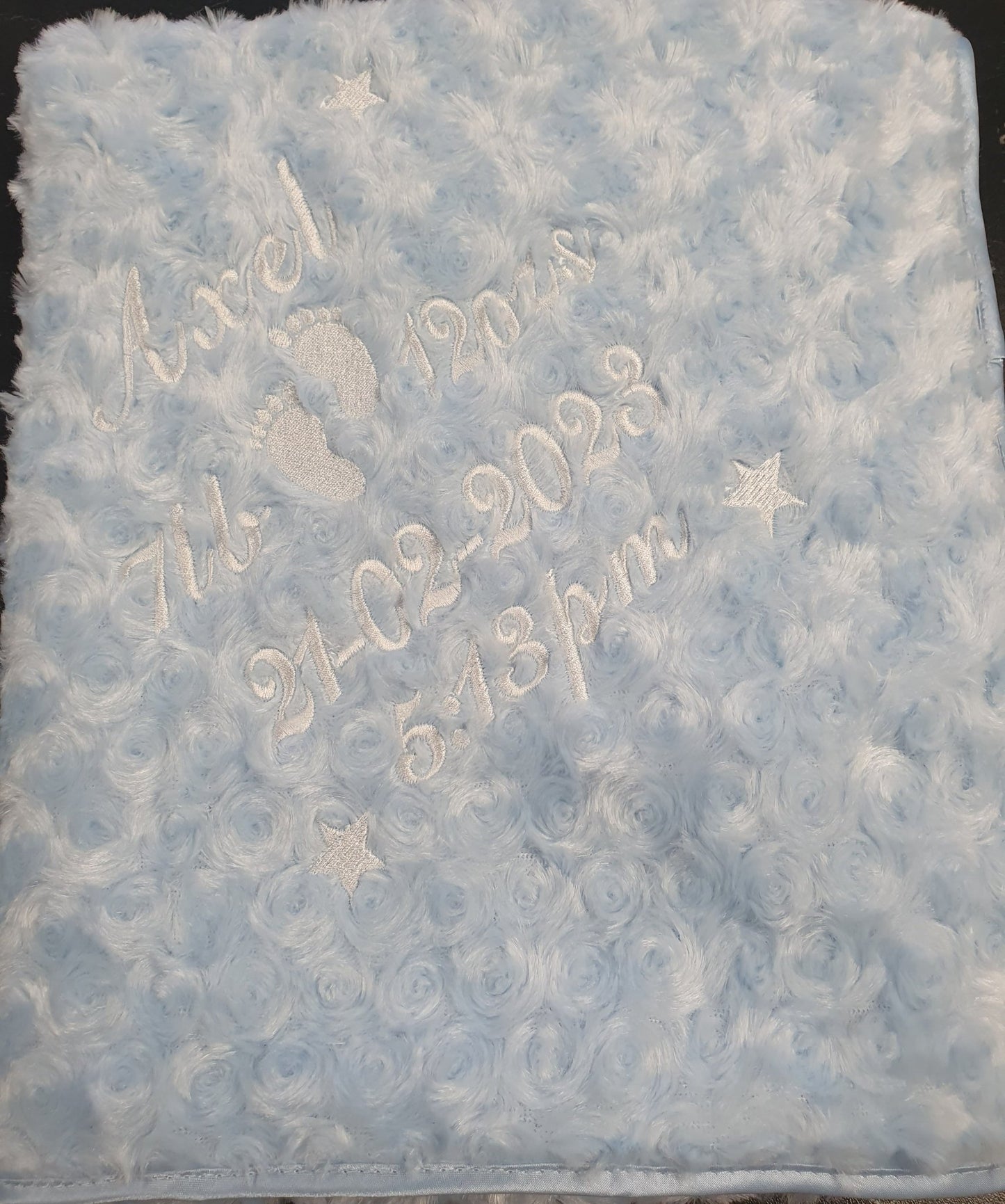Personalised Name, Time, Date Of Birth & Weight "Soft Rose" Wrap - Nana B Baby & Childrenswear Boutique