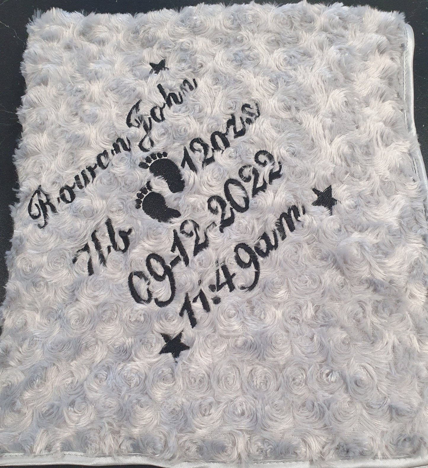 Personalised Name, Time, Date Of Birth & Weight "Soft Rose" Wrap - Nana B Baby & Childrenswear Boutique