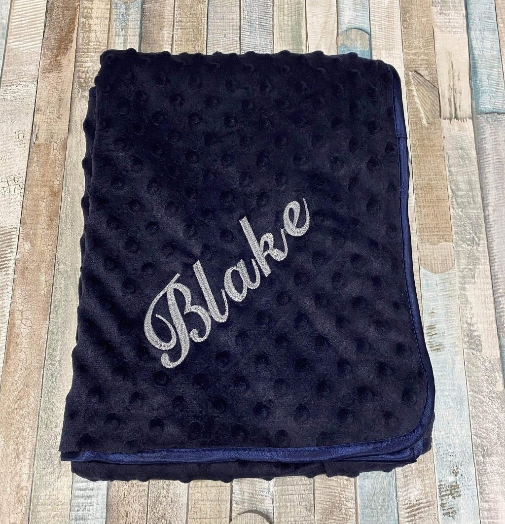 Personalised Navy Dimple Baby Wrap/Blanket - Nana B Baby & Childrenswear Boutique
